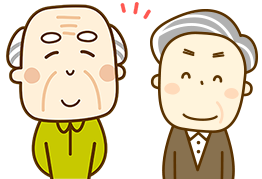 談笑する高齢の男性